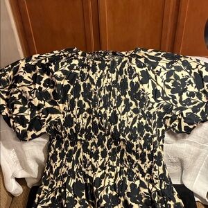 J. Crew Black and Cream Floral Dress